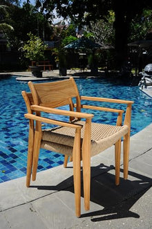 WholesaleTeakFurniture Qty 6 - Grade-A Teak Wood Luxurious Solo/Single Amilo Stacking Arm Chairs #26AMAA