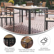 Flash Furniture Commercial Grade 55x31 in Metal Dining Table, Natural/Gray
