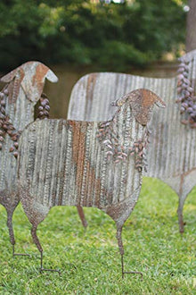 MY SWANKY HOME Rustic Corrugated Metal Sheep Yard Art Set 3 Lawn Garden Decoration Stake