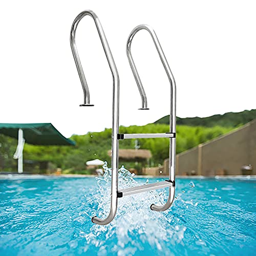 Etsuosy Pool Ladder, 304 Stainless Steel 2-Step In-Ground Pool Ladder, 20 x 9 x 54 Inches, Anti-Slip Steps, 440 lbs Load Capacity