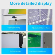 AWMGPDDBTO Mini Fridge Food Sample Refrigerator, Sliding Door