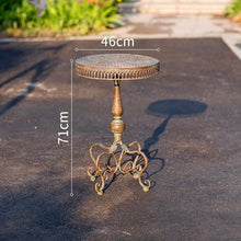 Asiwnshw Antique Patio Side Table, All-Weather End Table, Outdoor Bistro Tables, Portable Coffee Tables End Table, Outdoor Decorative Garden Stool for Porch Yard Balcony Deck Lawn