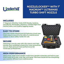 Underhill NozzleLocker Garden Water Hose Nozzle Kit, Sprayer, Jet, Fog, Mister, Heavy-Duty Metal and Rubber, with 1 InchMagnum UltraMax Turbo Shift Nozzle, HP-K5