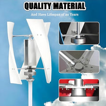 Wind Turbine Generator Kit, 10000W 12000W Portable Vertical Helix Wind Power Turbine Generator, 3 Blade Wind Generator Kit with Charge Controller for Marine RV Home Industrial Energy 10000W-48V