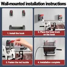 HuanEssentric Removable Retractable Stainless Steel Hose Reel Rack-40mHose
