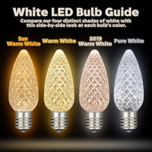 Novelty Lights 250CT C9 LED Faceted Ultra Bright Dimmable Outdoor Christmas Light Replacement Bulbs Decorative LED Christmas Lights, Pure White