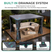 AURESTEAD 10x12 FT Louvered Pergola, Adjustable Aluminum