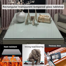 Hoiweqr Rectangle Tempered 8mm Thick Polish Touch Corners Glass Table Top, Transparent Flat Rectangle Sheet, Tempered Top Table Replacement for Kitchen Coffee Dining Table(100x80cm)