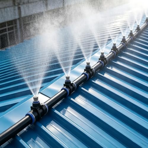 Drip Irrigation System Kit for Roof Heat Dissipation, Automatic Greenhouse Watering Equipment for Chicken/Horse Stalls, Lawn Sprinkler Misting