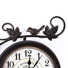 Wall Clock, Outdoor Garden Bird Double-Sided Wall Clock Wrought Iron Wall Clock Creative Clock Mute Movement Roman Clock