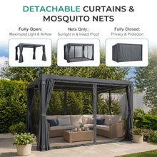 AURESTEAD 10x12 FT Louvered Pergola, Adjustable Aluminum