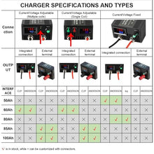 sujeniir Lithium Battery Charger 14.6V 80A 100Ah Solar Charger Current Voltage Adjustable for 12V 15V Lifepo4 Lithium Universal Chargers(100A with Clip Multi,AU Plug)