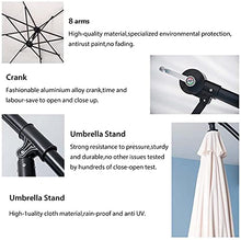 RWGOVLU Cantilever Parasol, 10Ft Outdoor Offset Parasol, Hanging Umbrella, Sun Shade Umbrella Waterproof with Crank & Tilt, UV Protection, Base not Include,1 White