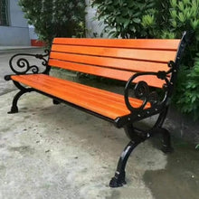 ERoomQ Outdoor Patio GThe Bench, Park Bench with Backrest and Armrests Courtyard Lounge Chair,Can Accommodate 2-3 People Anticorrosive Solid Wood Seats (with backrest 1.5m)