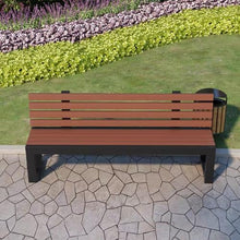 Sunyongfly Park Bench,Steel Frame,Outdoor Garden Bench,Wooden seat,Double Outdoor Bench with backrest, for Squares, Parks, and Residential Areas(Size:120cm)