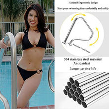 BSNANCA Pool Handrails 31X31 inch Pool Rail 250Lbs Load Capacity Rustproof Pool Handrail Humanized Swimming Pool Handrail with Blue Grip Cover & Screws