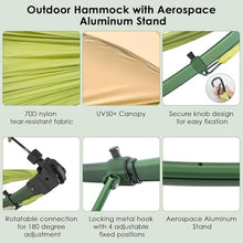All-in-One Garden Hammock Chair Set - 110" x 75" Durable Nylon, 8-Level Recline, Easy Setup for Camping/Beach (Green)