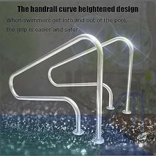 MSHOSAC Pool Handrail,Stainless Steel Pool Handrails 2 Pack - Quick Mount Base, Rust-Proof 304 Material, Durable Swimming Pool Stair Rails for In-Ground Pools (Thick 1.2mm)