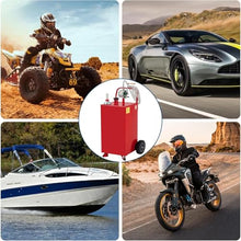 40 Gallon Fuel Caddy, Portable Gas Can with Manual Pump, Fuel Storage Tank for Gasoline & Diesel, Steel Gas Caddy on 2 Wheels, for Cars, Lawn Mowers, ATVs, Boats, Red