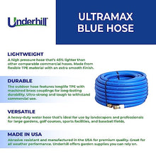 Underhill UltraMax Commercial Garden Water Hose 100 ft, Lightweight, Flexible, Anti-Kink, All Weather, 1200 psi, H10-100B, 1 Inch x 100 ft, Blue