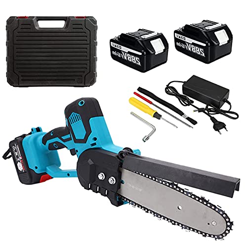 Chainsaw Battery Powered 8 in Mini Cordless Chainsaw Rechargeable Lightweight Portable Handheld Chainsaw for Wood Cutting Garden Logging Trimming Branch