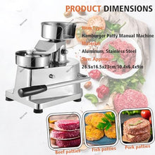 Nicvrea Burger Maker Machine,Commercial Hamburger Press Patty Maker, 100mm/130mm/150mm Stainless Steel Heavy Duty Grill Burger Press Patty Meat Tool with 500 Pcs Patty Papers 3size