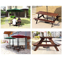 ELUKHT 47-inch Wood Outdoor Table and Bench Set, Outdoor Parasol Patio Patio Solid Wood Conjoined Dining Table, Used for Garden bar Patio Picnic Tables and Benches (Carbonized Color)