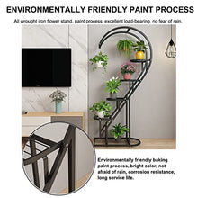 OKPJFHS Indoor Plant Stand Modern Metal Flower Shelf, Multipurpose Plant Stands,5Tier Tall Plant Stand, Large Curved Bonsai Display Rack, for Home Patio Lawn Garden Balcony,Black(Black