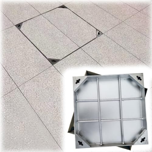LWJQRSP Stainless Steel Manhole Cover & e - 300x300 500x500 650x500 900x600 mm for Patios Gardens Schools - Heavy-Duty Septic Pit Lid Weather-Resistant