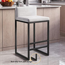 Natliedop Modern Upholstered Bar Stools Set of 4 White