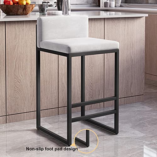 Natliedop Modern Upholstered Bar Stools Set of 4 White