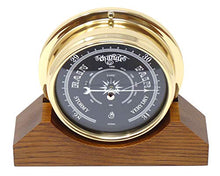 Tabic Handmade Prestige Barometer on English Dark Oak Mantel Display Mount - Handcrafted in England - Timeless Weather Predictor and Decor Piece for Home or Office - Elegant with Modern Precision