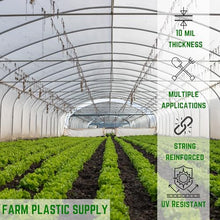 Farm Plastic Supply - String Reinforced 4 Year UV Resistant 10 mil Clear Greenhouse Plastic Sheeting - 4 Year UV Resistant Polyethylene Greenhouse Film, Hoop House Green House Cover (42' x 100')