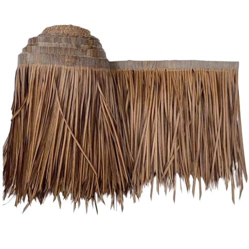 MXJCKSOQ Tiki Bar Umbrella Cover - Synthetic Flame Retardant Palm Thatch Natural Look Decoration for Garden Gazebo Patio - Size: 0.5x8m/1.6x26ft,Marrone Scuro-0.5x8m