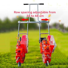 Garden Push Seeder Planter, Double-Wheeled Hand-Push Roller Seeder & Fertilizer Applicator, Precision Garden Seed Planter Spreader,for Soy Peanut Corn Cotton Soybean(5 Mouths)