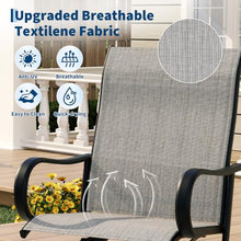 Garvee Patio Swivel Outdoor Dining Chairs Set of 6 with Textilene Khaki