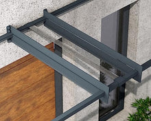 Palram - Canopia Nancy 3000 10' x 3' Door/Window Awning, Gray/Clear