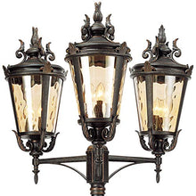 Casa Marseille 100" High Veranda Bronze Outdoor 3-Arm Post Light Fixture