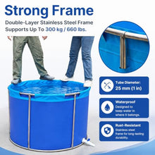 Round Swimming Pools Above Ground 48 40 32 24 Inch Deep，Adult Steel Frame Pool for Backyard Outdoor Patio Deck Garden Lawn with Drain Valve, Blue(3040L/803GAL - 2.2X0.8M (D X H))