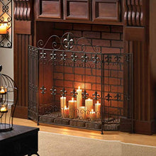 EliteBloom Fireplace Guard Screen, Wrought Iron Fire Safety Partition, American Black Decorative Spark Cover for Living Room, Embedded Mantelpiece Heating Guardrail,