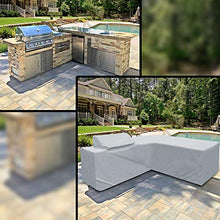 Outdoor Kitchen Cover 18 Oz Waterproof - Left - Customize Your Kitchen Cover with Any Dimensions - 100% UV & Weather Resistant Outdoor Kitchen Island Cover (Grey)