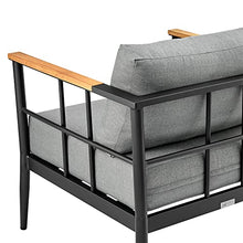Armen Living Shari Modern Outdoor Patio Conversation Set, 4 Piece, Black