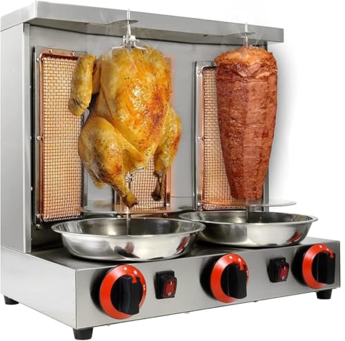 CVGfko Commercial Vertical BBQ Machine - Stainless Steel Shawarma & Doner Kebab Grill, Spinning Broiler for Restaurant, Kitchen & Camping Use, High-Efficiency Cooking Equipment