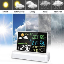 ASWRTYJO ABS Multi-Functional Color Screen Indoor Outdoor Temperature Humidity Mete(OneColor)
