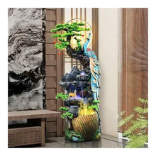 Outdoor Water Fountain Water Fountain Decor, Peacock with LED Glass Color Changing Globe, for Home/Office, Living Room Decorative Fountains(Large)