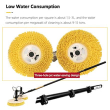 iumLeap Electric Solar PV Panel Cleaning Rotating Brush, Solar Panels Cleaning Brush Water Fed Brush, with Dual Nylon Brush Heads(Lithiumbattery-3.5m)