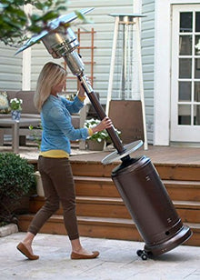 SUNHEAT Classic Umbrella Design Portable Propane Patio Heater with Drink Table, Stainless Steel