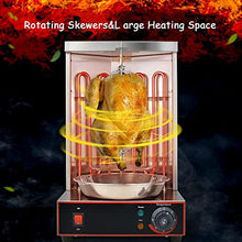 Dntum Shawarma Doner Maker, Automatic Rotation Vertical Kebab Grill, with Temperature Adjustment Switch and 2 Heating Tubes, for Roast Turkey, Taco Roast and Fried Chicken, Home Restaurant Kitchen
