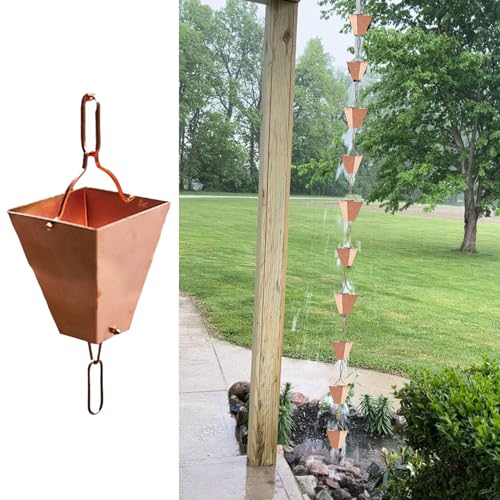 YUSIWOAL Decorative Rain Gutter Drip Chains - Heavy Rain Replacement for Outdoor Pergola and Garden Downspouts(5M (16.4Ft))