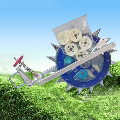 Labasuan Tractor-Mounted Suspended Seeder, Durable Steel-Frame Garden Seeding Lawns Spreader with 8 Seed Wheels, Multi-Row Corn Planter for Tractor, Multi-Crop Farm Seed Drill(6 nozzles)